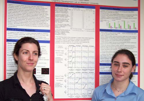 “Decision making in discrete number and continuous amount judgments.” Elise Herrig ’10. Sponsor: Hilary Barth (psychology)